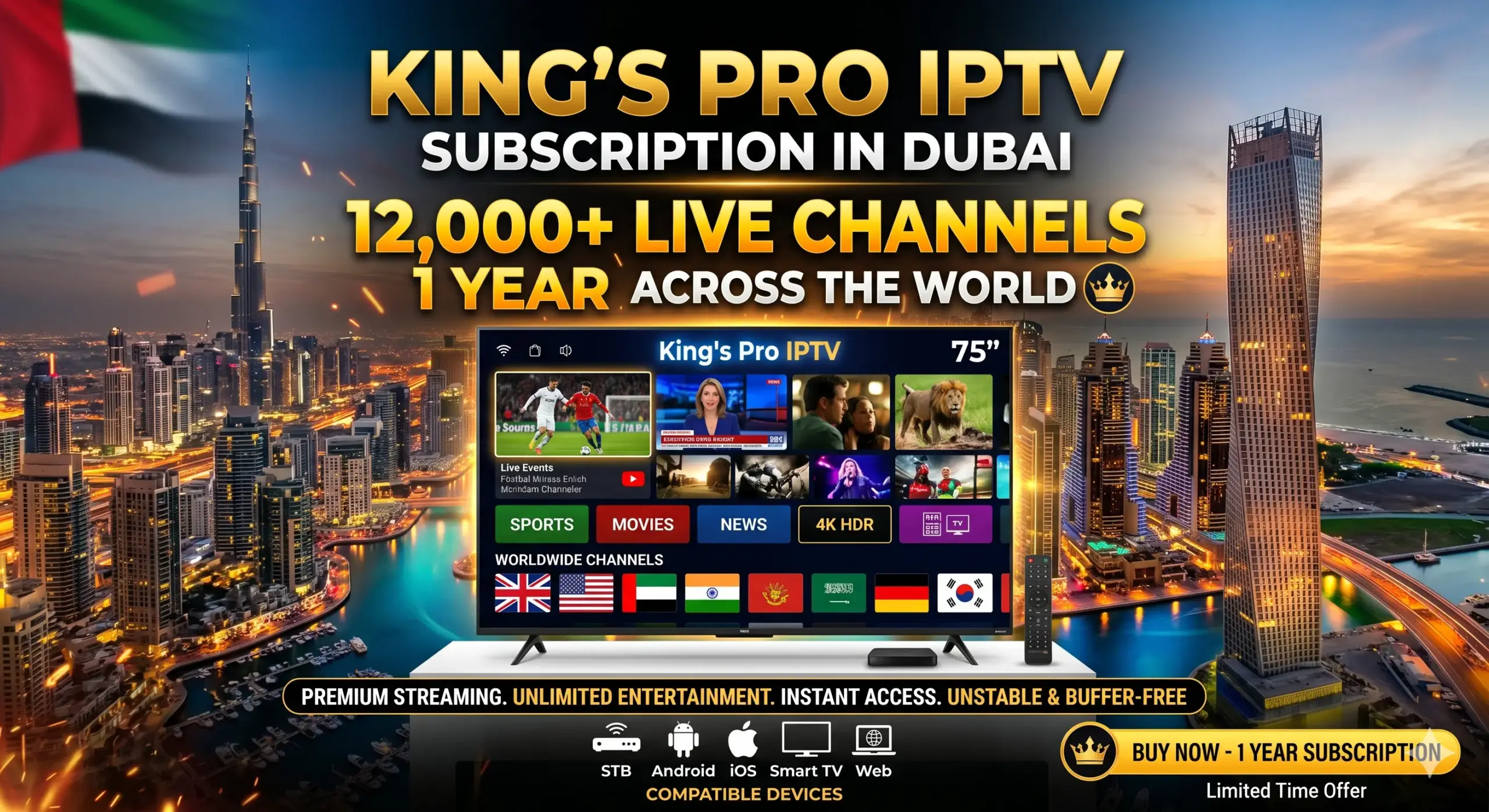 King’s Pro IPTV Subscription in Dubai